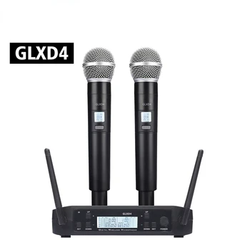 GLXD4 BETA 58A Цифровая Вокальная Беспроводная Система Двухканальный Ручной Микрофон С Регулируемой Частотой Микрофон GLXD4 для Сценической Речи - Изображение 1  