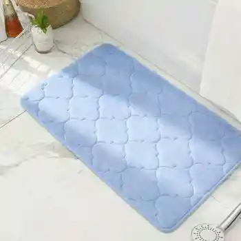 Впитывающий и нескользящий коврик для пола, ванная комната из кораллового бархата, коврик для кухни, дверной коврик серого цвета - Изображение 2  